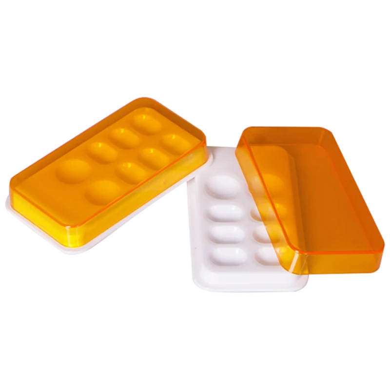 2pcs Dental Resin MIxing Shade Box Dental Light Storage Palette with Cover 8 Slots Dentistry Veneer Shading Box Organizer Tools