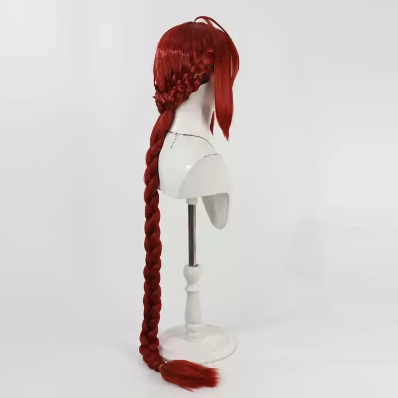 Twisted Wonderland Riddle Rosehearts Cosplaypruik 120 cm lang rood gevlochten hittebestendig synthetisch haar