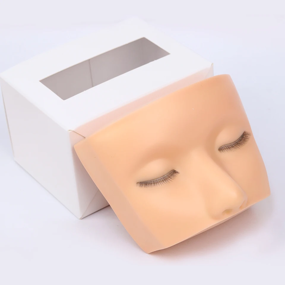 Tête de Mannequin en Silicone avec 3 Couches pour Extensions de Cils, Fournitures de Modèles Cosmétiques