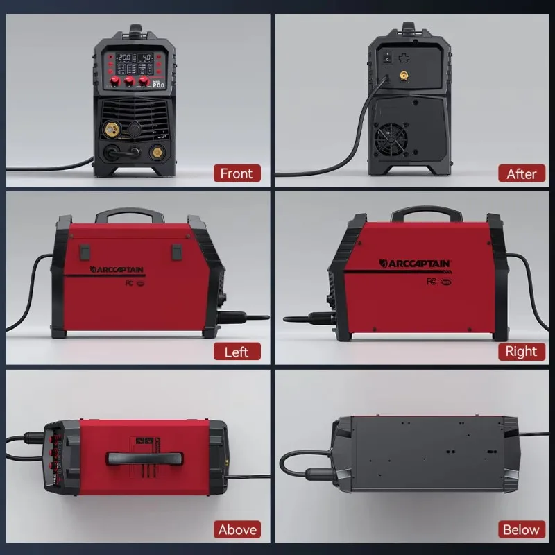 MIG200 200Amp 6-in-1 Multi-Process MIG/Gasless Flux Core/Stick/Lift TIG 110V/220V Aluminum MIG Welding Machine