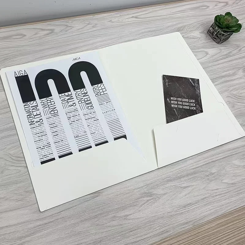 10pcs A4 Twin Pocket Folder Kraft Paper Office Project File Presentation Folder Document Holder Desk Organizer File Report Cover