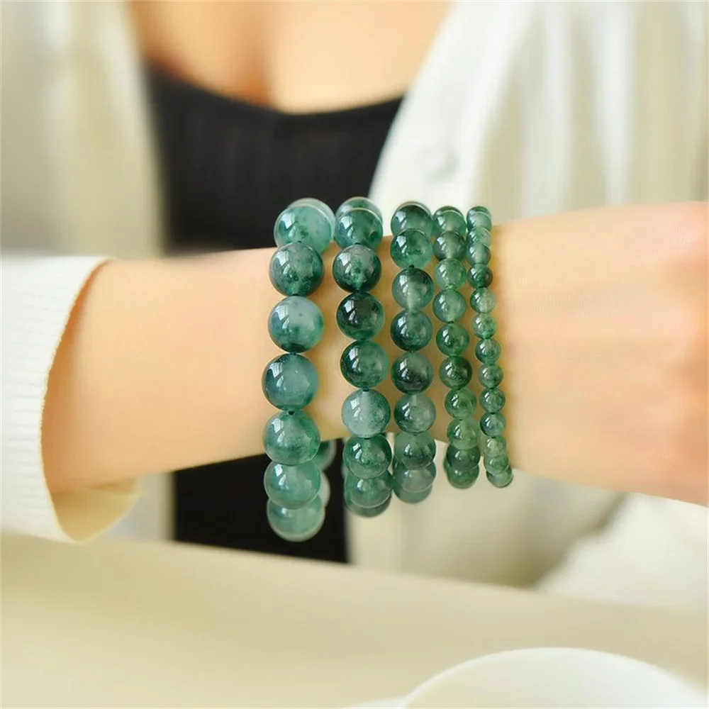 Natural Stone 6-14mm Flower Green Jasper Beads Bracelet for Women in Charm Bracelets Quartz Energy Cured Jewelry Beading Gift