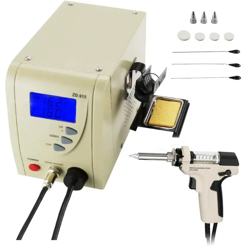 home.Pro Digital Vacuum Desoldering Station, Professional Removal Rework Station ZD-915 Iron Gun Built-in Vacuum Pump