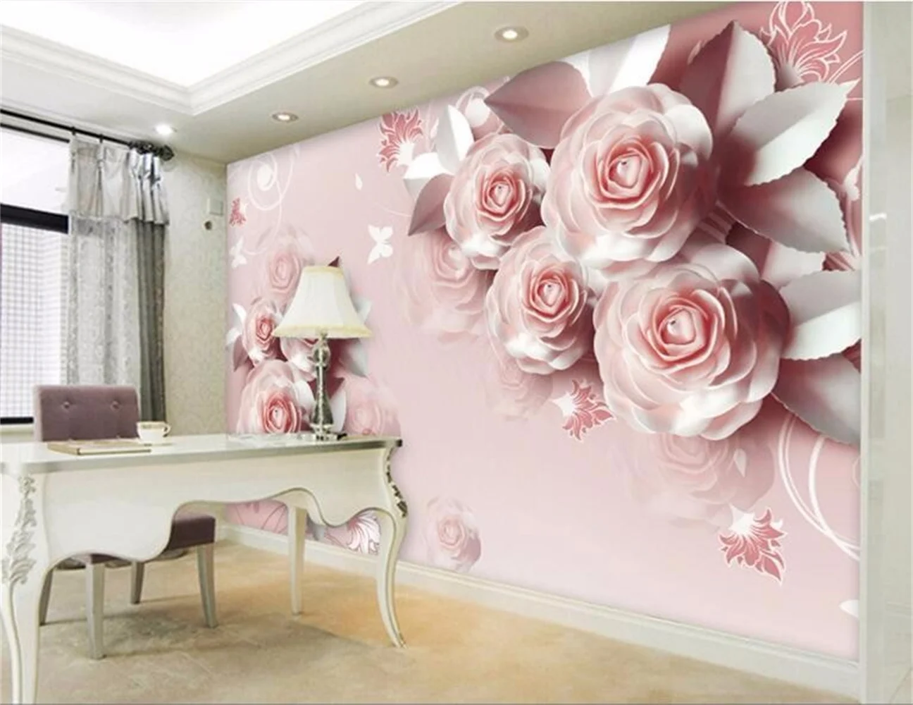 

beibehang Customized carved photo paper rose the romance TV scenery European decorative wall paintings 3D wallpaper wallpaper