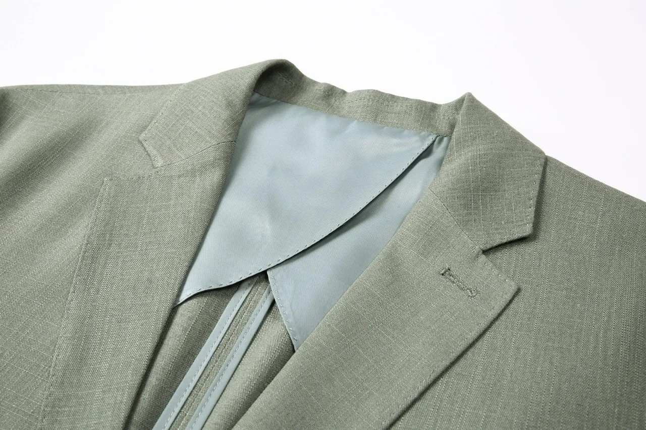Herren Leinen Blazer Leichte Sommerjacke Unstrukturiert Smart Casual Atmungsaktiv Kühlend Lyocell Resort Stil Stiller Luxus Eleganter Mantel Sonnenschutz Urlaub Strand Viskose Mischung Oberbekleidung Büro Reise Freizei – Detail 25