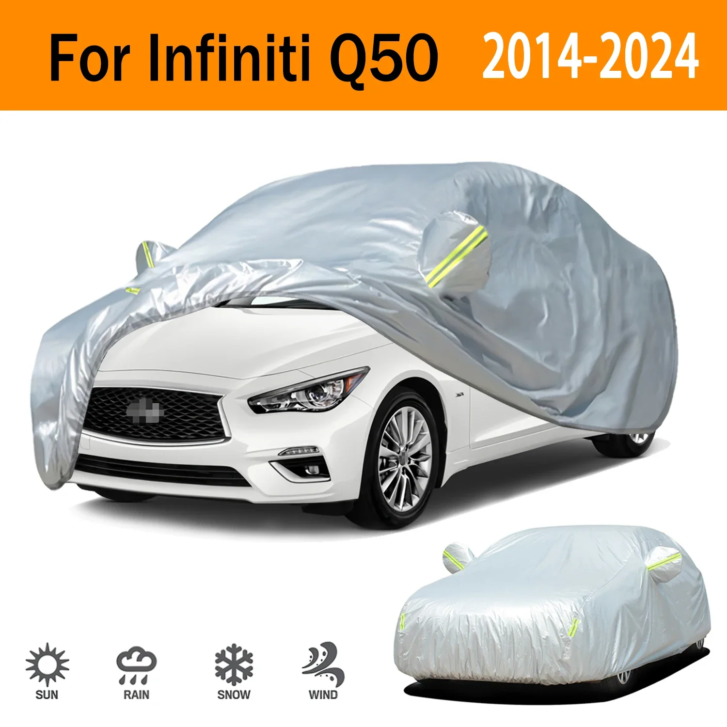 

190T Car Cover Protection Sunscreen Heat Insulation Dust Resistant Scratch For Infiniti Q50 2014-2024 Car Exterior Accessories