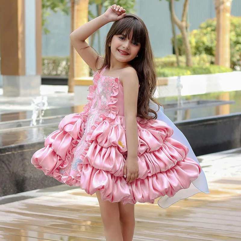 Girls Butterfly Flower Princess Dress Luxurious and Elegant Fluffy Dress Sweet Lolita Dress Carnival Performance Costume