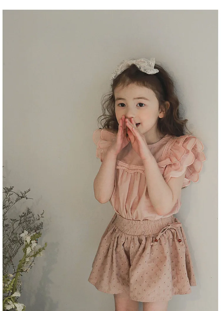 Children Clothing Kids Casua All Match Soft and Comfortable 2024 Summer Simple Korean Style Girls Solid Color T Shirt