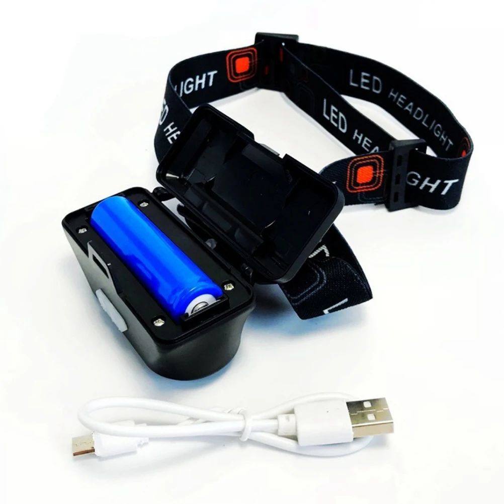 6 المصابيح الأمامية القابلة لإعادة الشحن المحمولة السوبر مشرق USB شحن الشعلة للجري في الهواء الطلق التخييم المشي لمسافات طويلة المشي كشافات