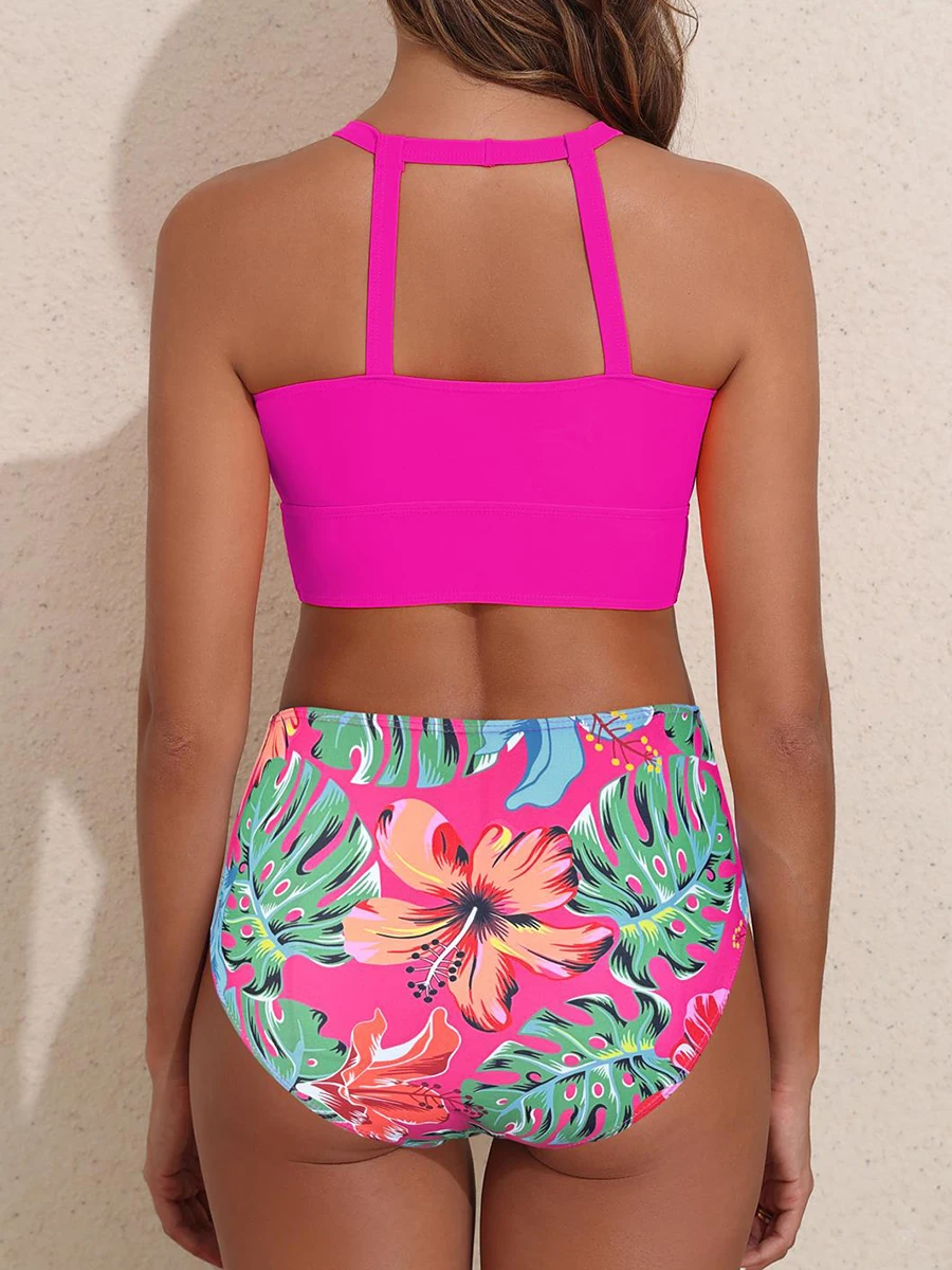 High Waist Swimsuit Sexy Halter Bikini 2026 Women Printed Swimwear Female Bathers Swimming Bathing Swim Suit Summer Beachwear