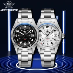 ADDIESDIVE Paaruhr BGW9, superleuchtende Kalenderanzeige, Edelstahl, Saphirglas, 20 Bar, wasserdichte mechanische Uhr