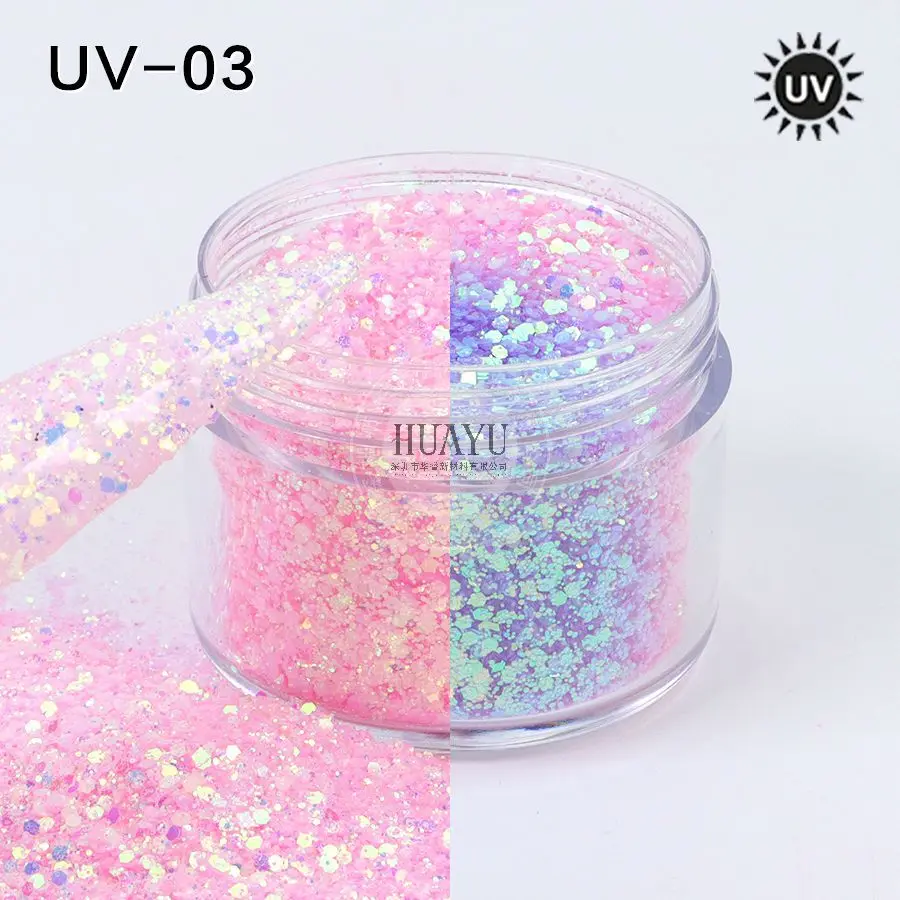 Mixed Chunky Holograph Glitter – Rainbow Iridescent Color Shift Flakes,Large Particle Sequins for Nail Art,Body Art,Tumblers