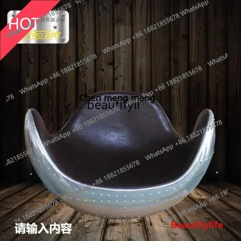 cn8617 ss New style Tumbler leisure recliner retro aluminum leather fiberglass single sofa chair pure handmade reclinerss 8617