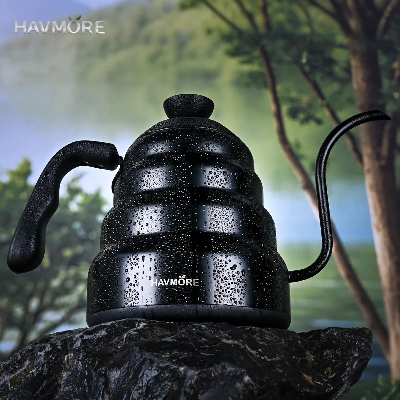 HAVMORE 1000ML Gooseneck Electric Kettle Stainless Steel Water Boiler Temperature Control Portable Coffee Tea Set Keep Warm