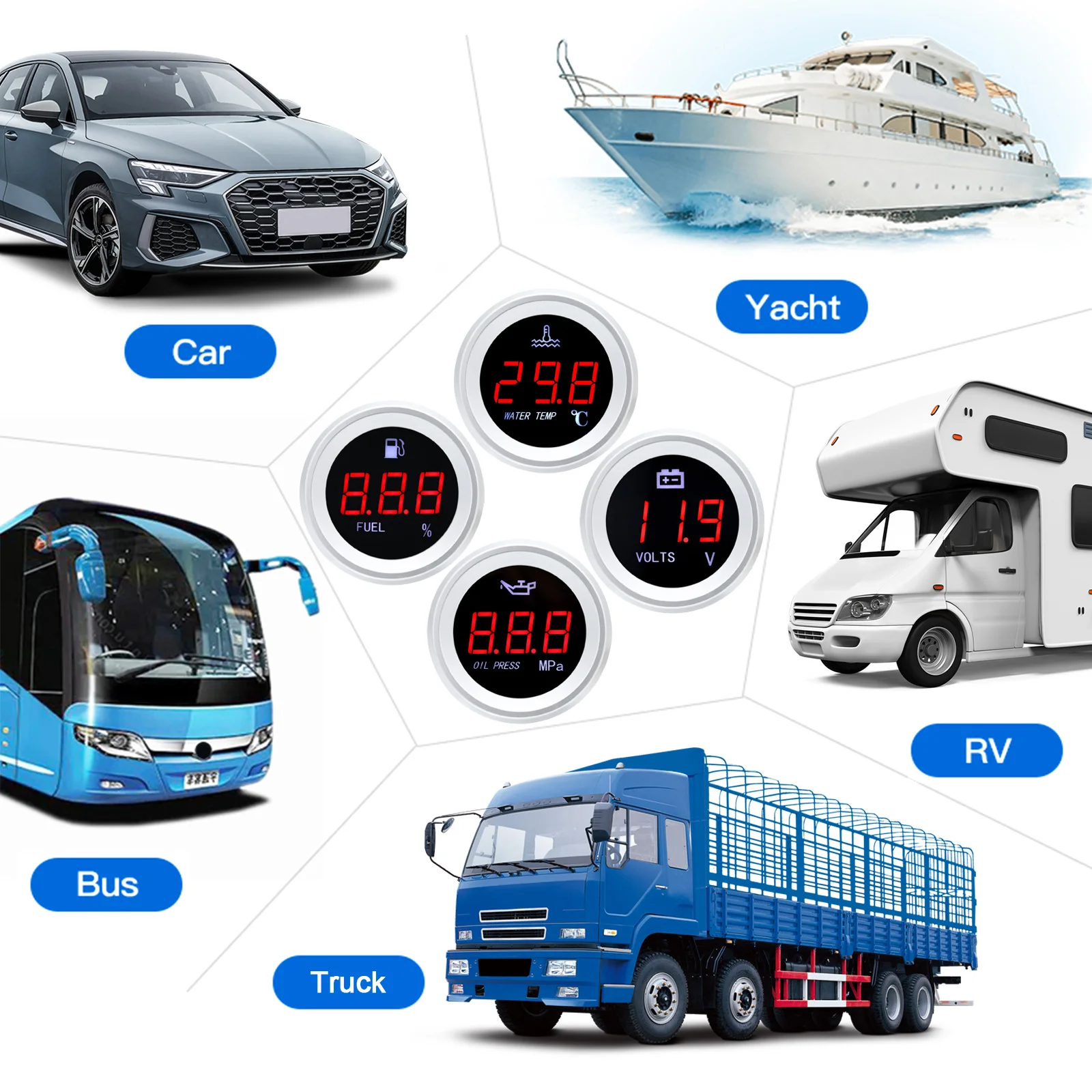مقياس درجة حرارة الماء 0-120 مئوية 10 مللي متر مستشعر درجة حرارة الماء T-تركيب أنبوب مشترك محول 26 مللي متر ~ 40 مللي متر لسيارة شاحنة يخت قارب #2
