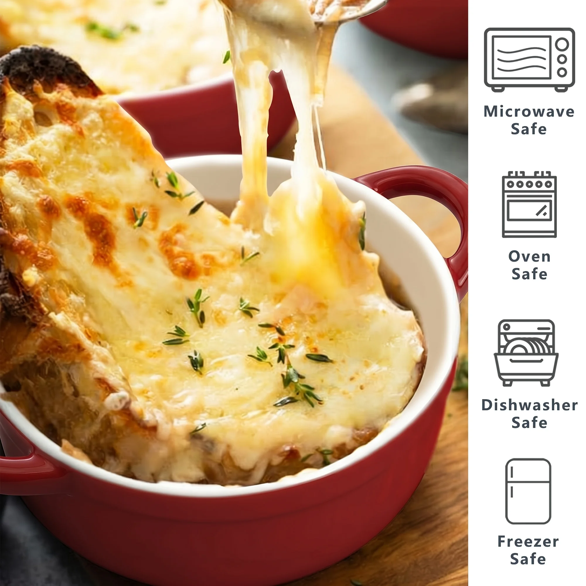 Set of 4 Mini Cocotte - 12Oz Ceramic Casserole Dishes - Kitchen Casserole Sets Featuring Handles And Lids-Small Baking Ramekins
