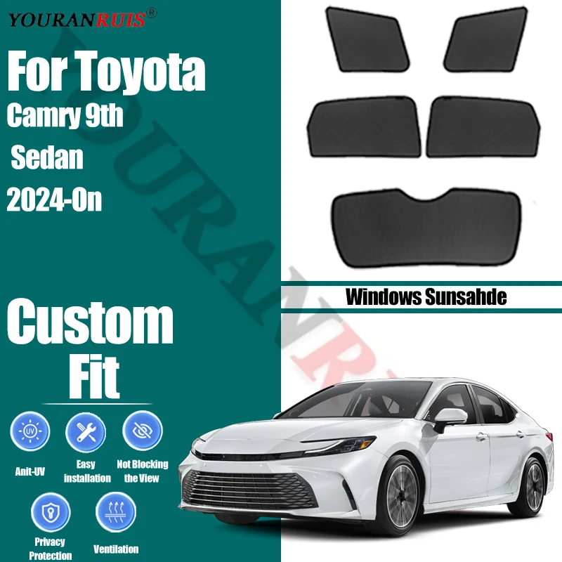

Customize For Toyota Camry 9th Sedan 2024-On Car Side Windows Sunshade Curtains Mesh Heat Insulation Protect Privacy Accessories