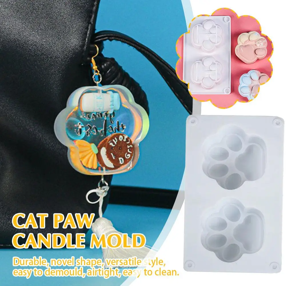 Cat Paw DIY Baking Mould Handmade Candle Aromatherapy Making Resin Making Mold Gift Candle Candle DIY Plaster Supplies Soap E7Z0