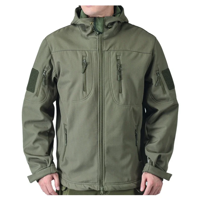 Mens Men Mountain Ski Windbreaker Hooded CoatsAutumn Winter Army Tactical Jackets Men Softshell Warm Waterproof Action Jacket