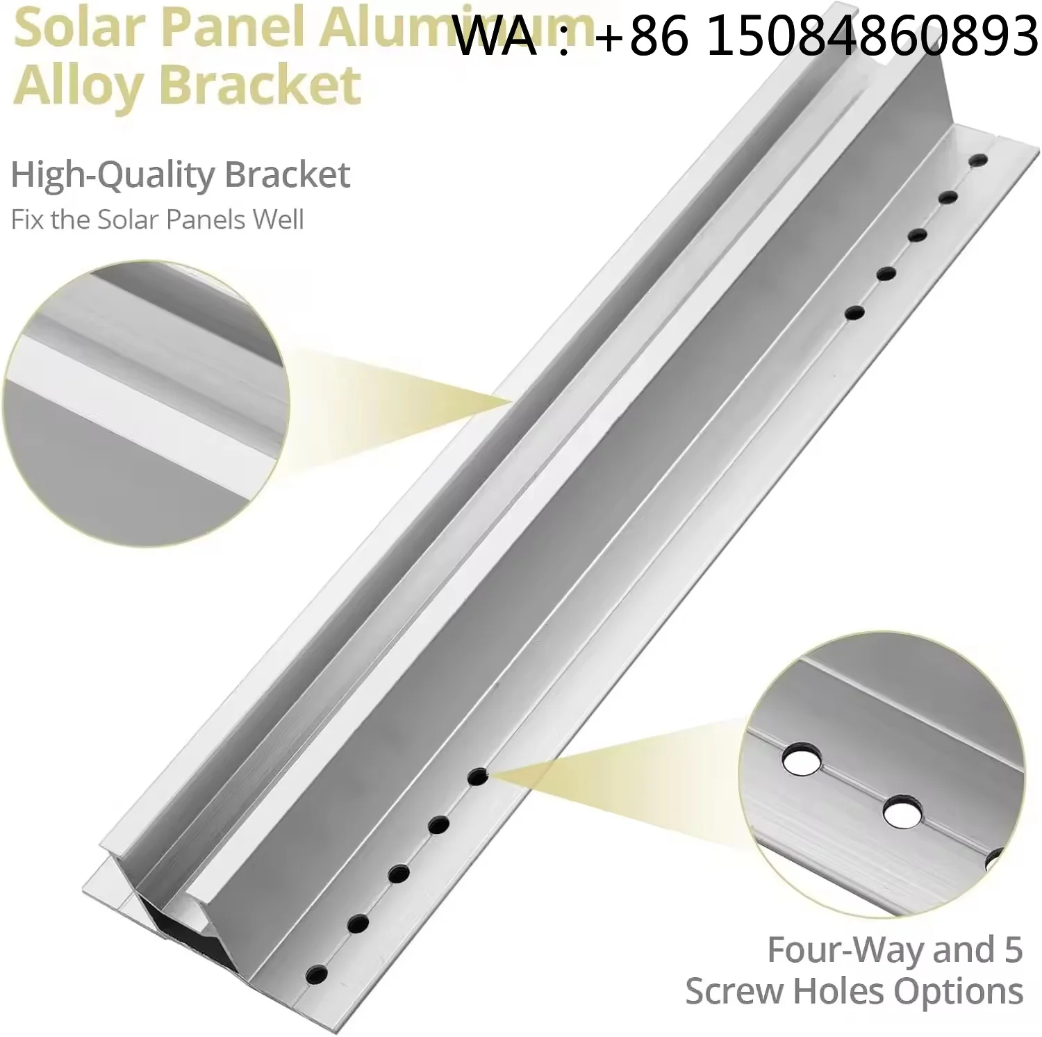 

5KW Metal Roof Mini Rail System, Solar Panel Mount Accessories, Stable Solar Energy Fittings for Household Medium-Capacity Solar