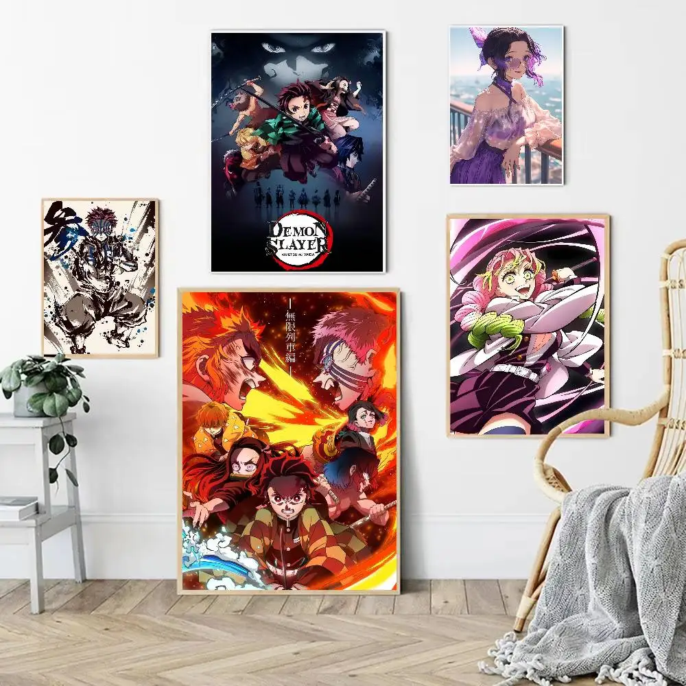 Anime Demon Slayer Classic Vintage Posters Vintage Room Home Bar Cafe Decor Nordic Home Decor