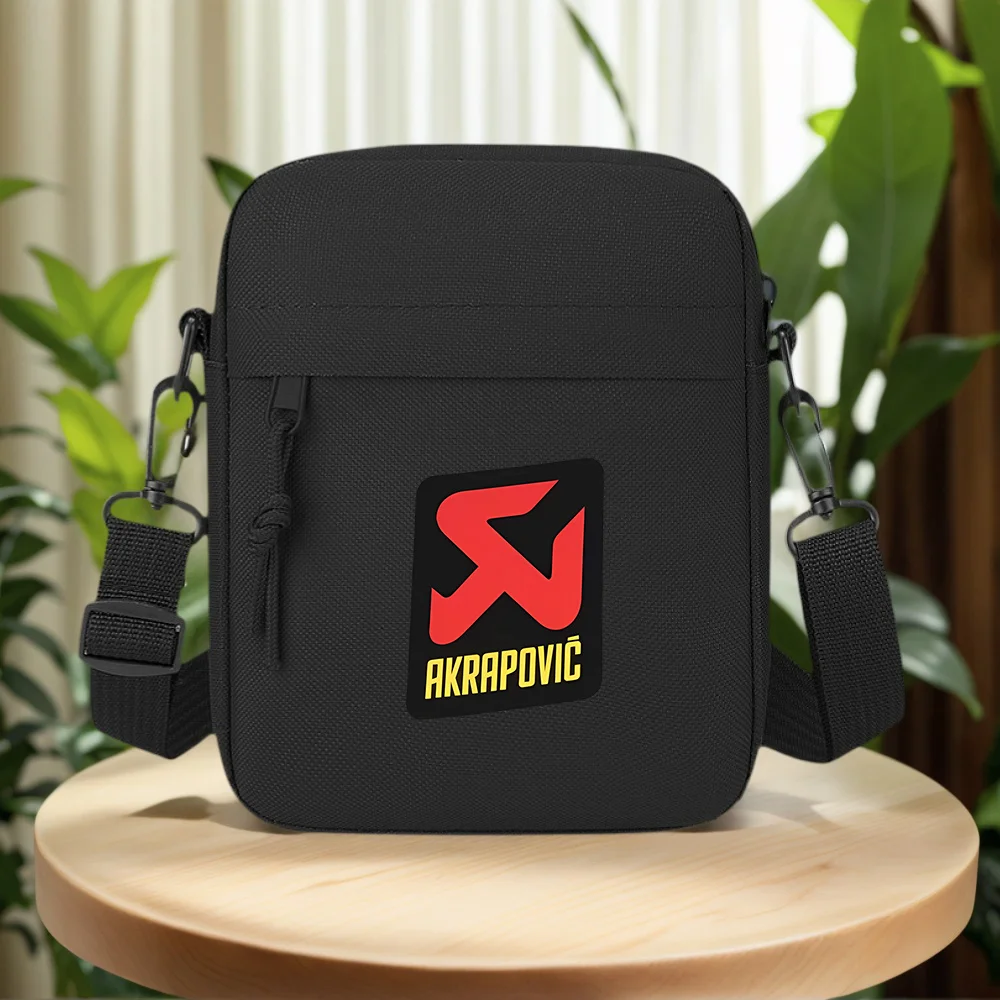 Red dynamic shape on black background. Men Crossbody Bag Single Shoulder Women Cartoon Anime Film Printing Design Unisex