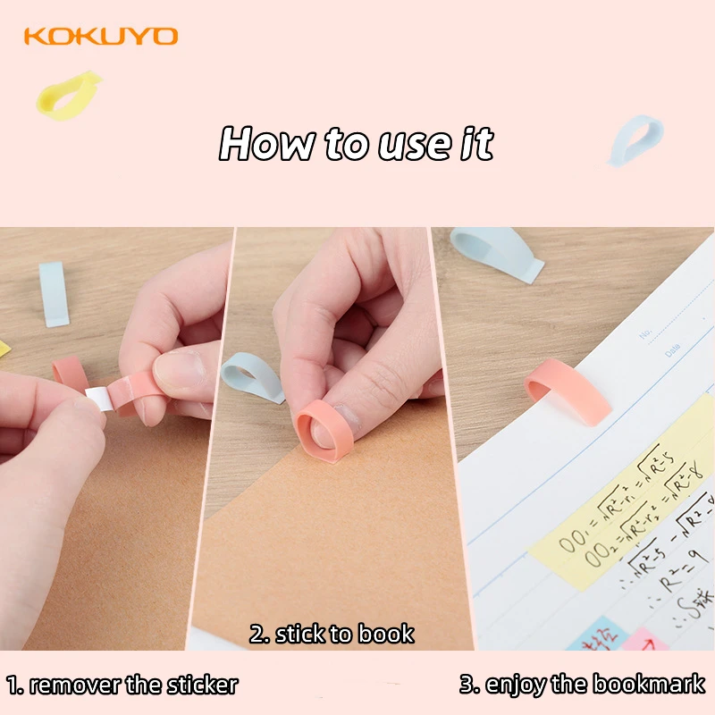 6pcs KOKUYO Silicone Notebook Mark Set Campus Candy Color Soft Bookmarks for Books Index Tag Marker Office School F7123