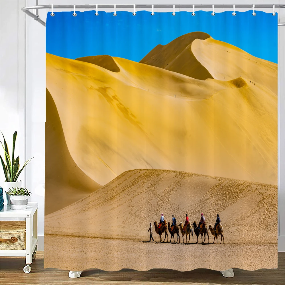 200x180cm Bathroom Waterproof Shower Curtain Natural landscape Desert Scenery Printing Polyester Home Decor Curtain With Hook