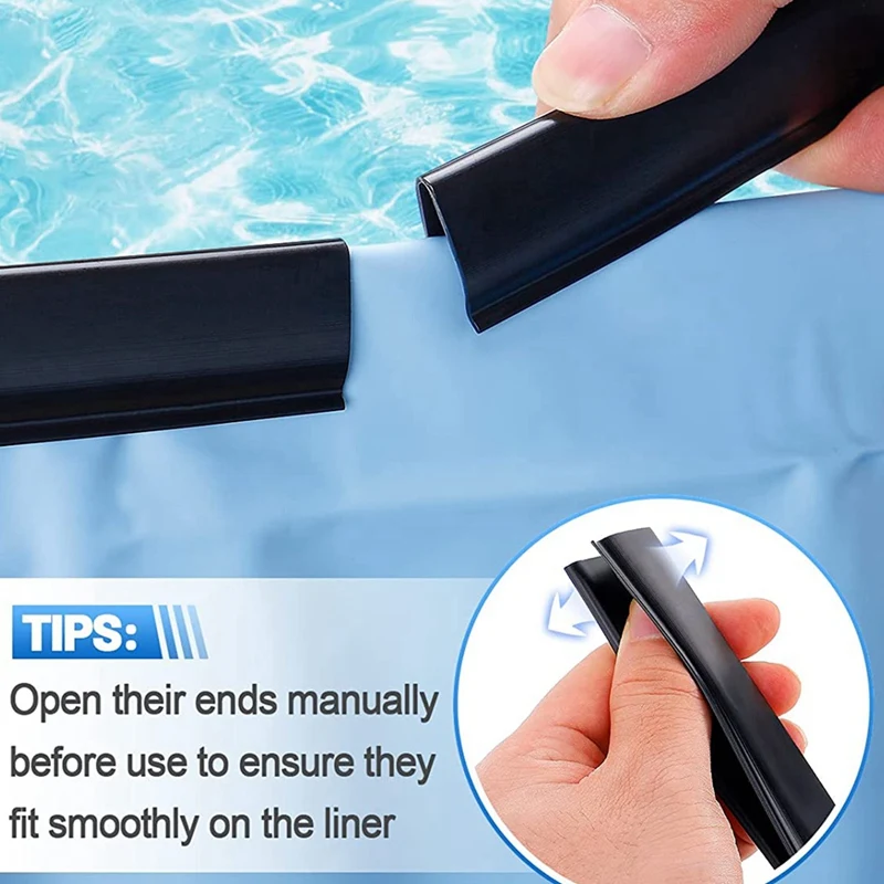 45Pcs Coping Strips For Pool Liners,Swimming Pools Liner Clip Accessories Patch For 27Ft Round Or 18 X 33Ft Oval Pool