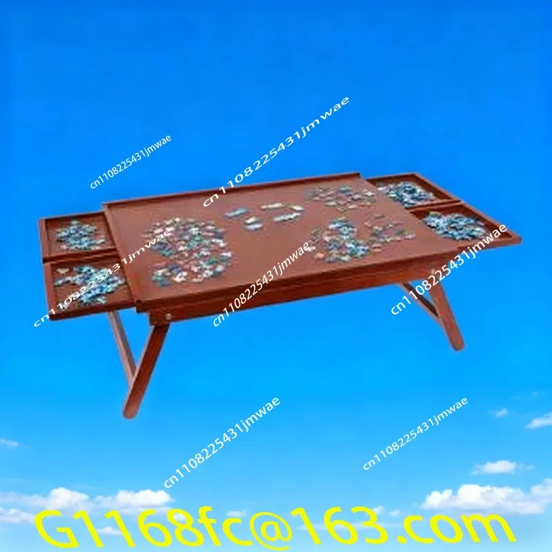Wooden Puzzle Table Portable Drawer Storage Board Children's Sorting Table Bookcase Solid Wood Modern Minimalist