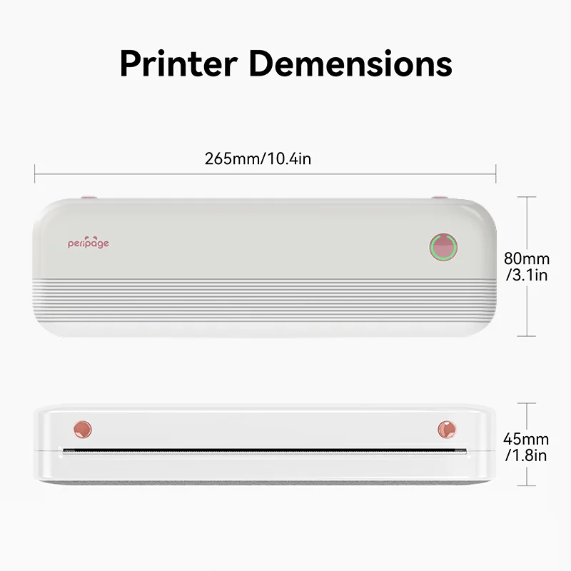 Portable P40 Thermal Printer Examination or Doc Print & Easily Use for Homework/Examination/Learning Materials Long Standby Time