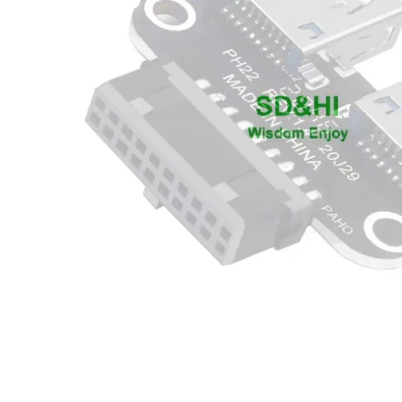 USB 3.0 19/20 Pin Socket To Dual USB 3.0 A Splitter Anti-Interference Stable Female Motherboard Adapter 1Pcs