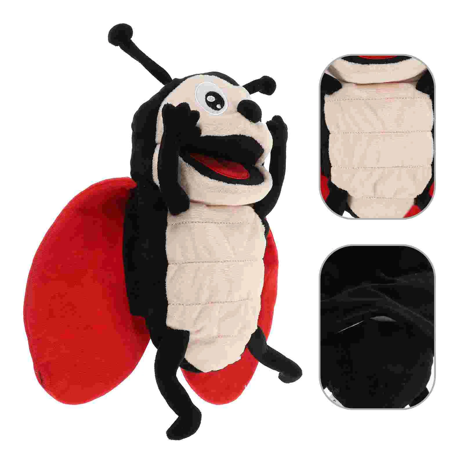 Ladybugหุ่นมือบทบาทเล่นแมลงของเล่นเด็กจําลองสําหรับEarly Education Performance Prop Plush Figureของเล่น