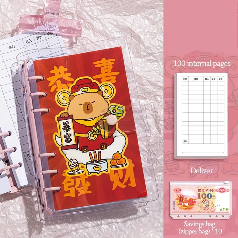 Save Money 100 Envelopes Money Saving Challeng PU Waterproof Mini Binder Savings Challenge Large Capacity Reusable