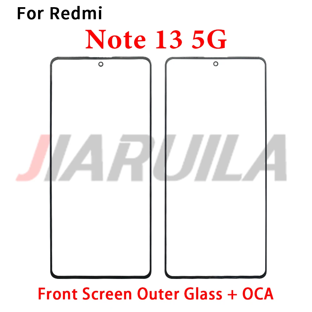 Front Screen Outer Glass With OCA For Xiaomi Redmi Note 13 Pro Plus 5G 4G LCD External Lens Repair Parts