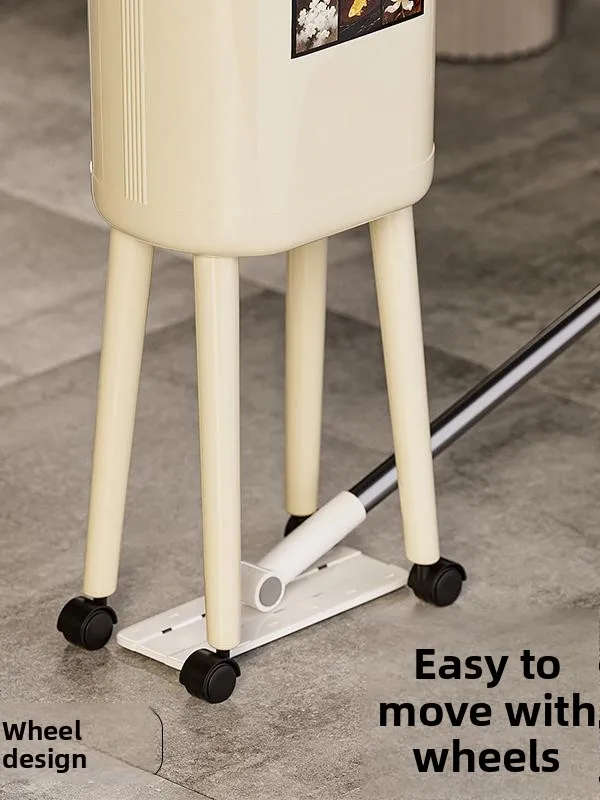 

Мусорное ведро для кухни с большой вместимостью, не требующее наклона, высокая эстетика, на высоких ножках, мобильное, на колесиках, для дома, новинка 2025 года