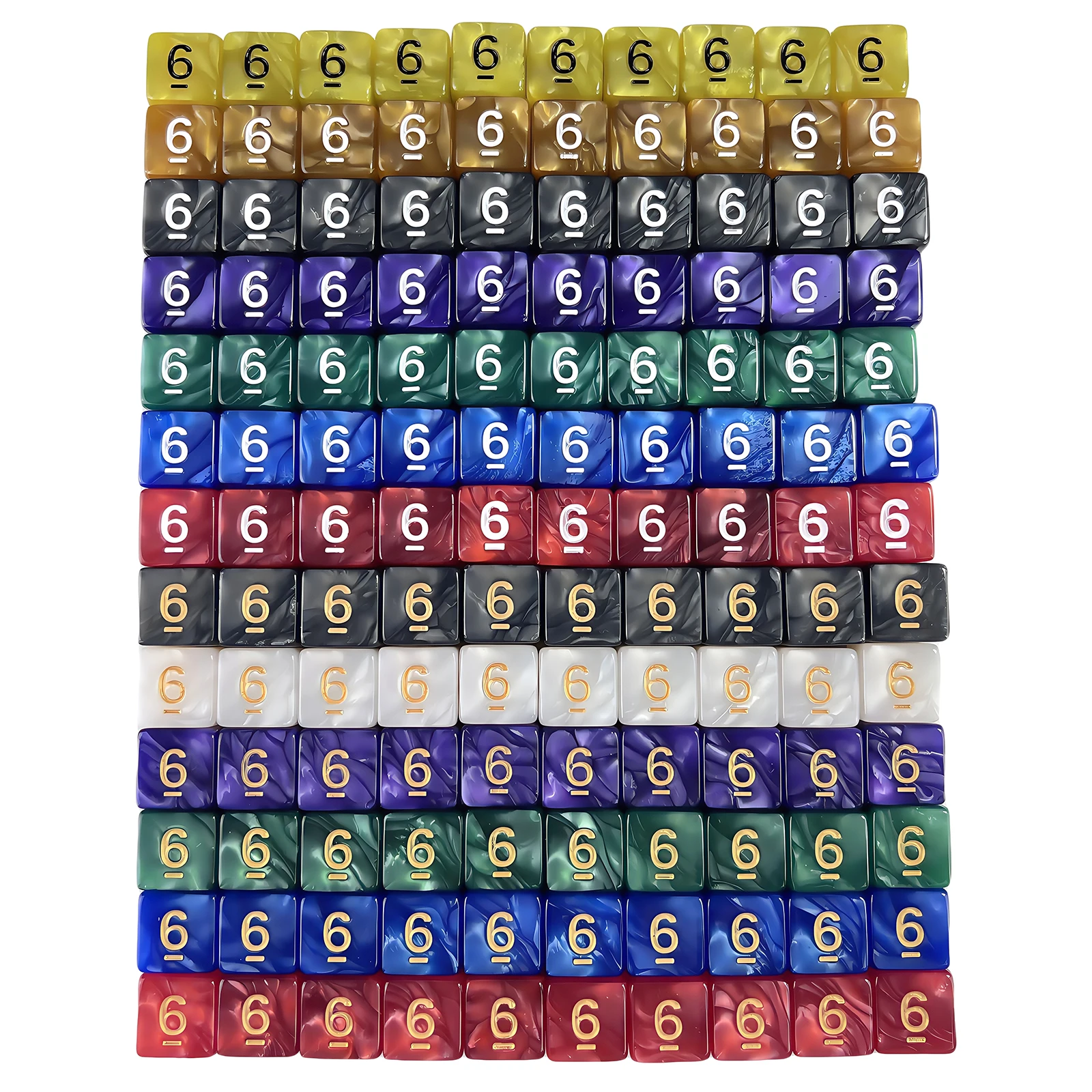 10 Stück Marmor-Effekt D6 Würfel 16mm Tischspiel-Würfel für DND TRPG Brettspiel-Zubehör