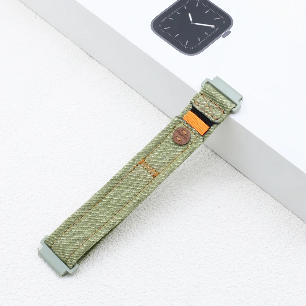 Strap For Samsung Galaxy Watch 7/6/5 Pro/Gear S3 44mm 40mm Nylon Cowboy Bracelet Correa 20mm 22mm Band For Huawei Watch 3/4 Pro