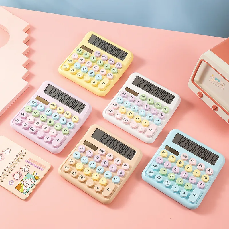 Dopamine Calculator Large Screen 12 Digit Display Calculator Good-looking Large Button Computing Machine For Office School