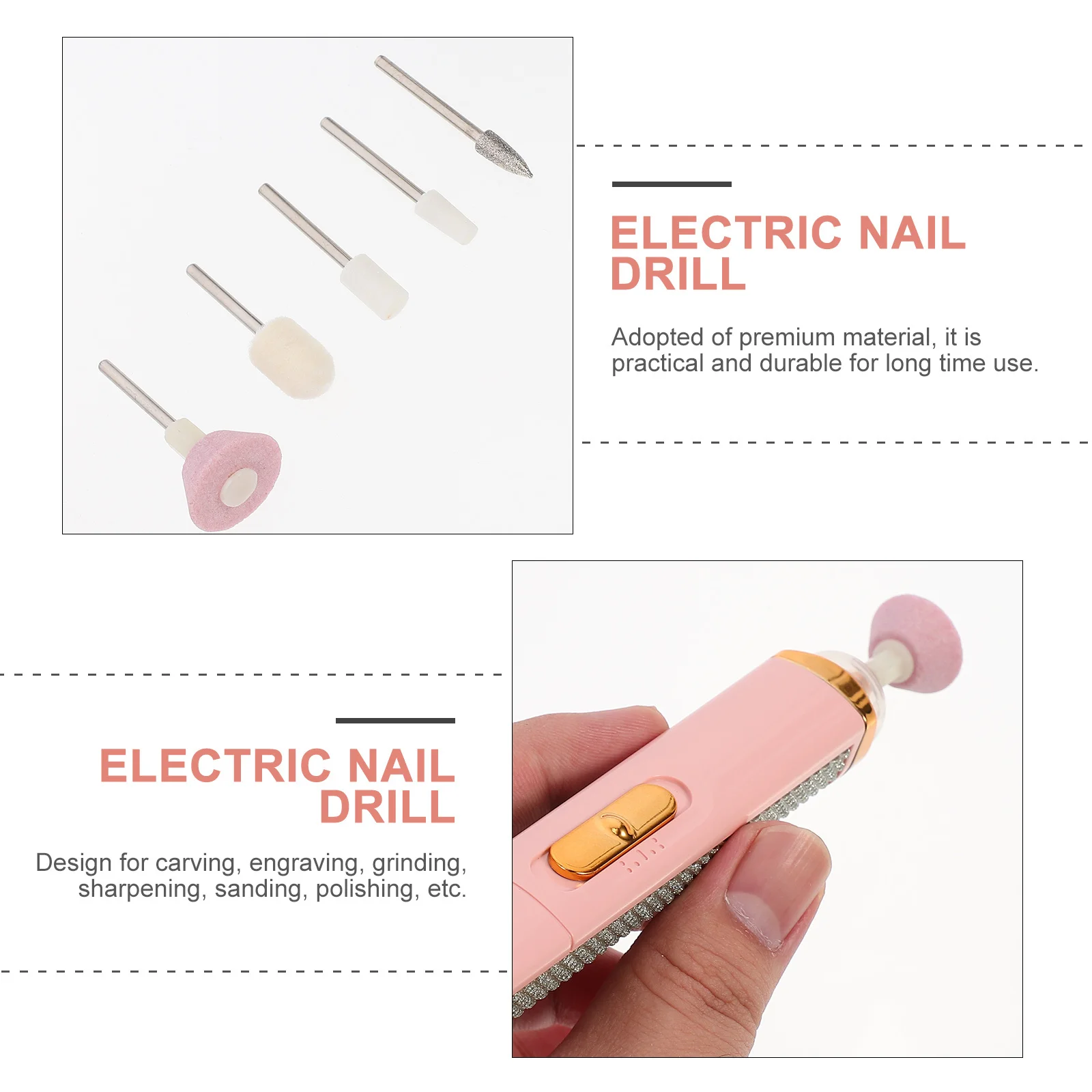 

1Set Nail Drill Machine Portable USB Charging Compact Manicure Tool Kit Multifunctional Electric Nail File Professional