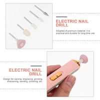 1Set Nail Drill Machine Portable USB Charging Compact Manicure Tool Kit Multifunctional Electric Nail File Professional