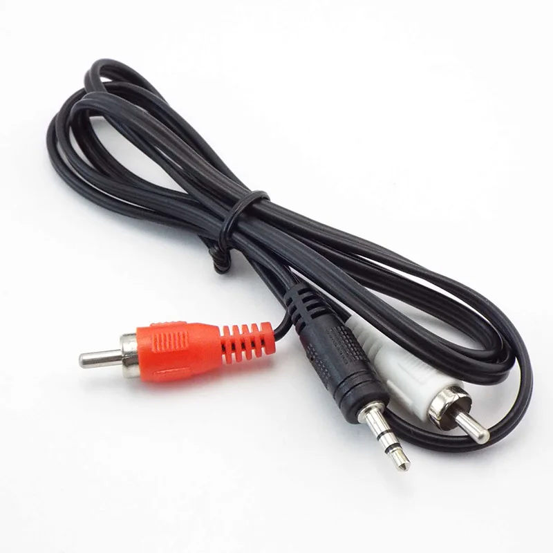 1M/1.5M/3M 3.5mm Plug Jack to 2RCA Male Stereo Audio Cable Splitter Connector Speaker Adapter Cables