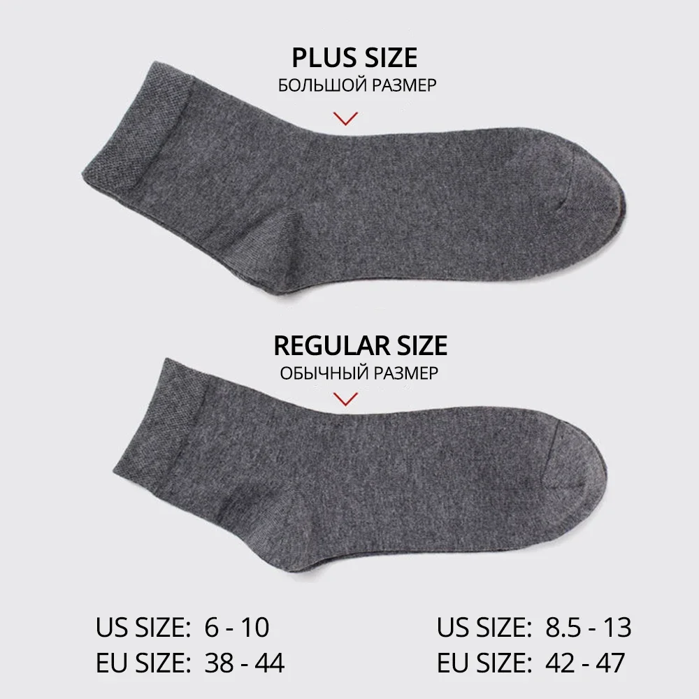 6 Paar Herrensocken aus 100 % Baumwolle, Schwarz, Weiß, Grau, Business-Männer, Röhrensocken, weich, atmungsaktiv, Frühling und Sommer, für Herrensocken in Übergröße – Detail 3
