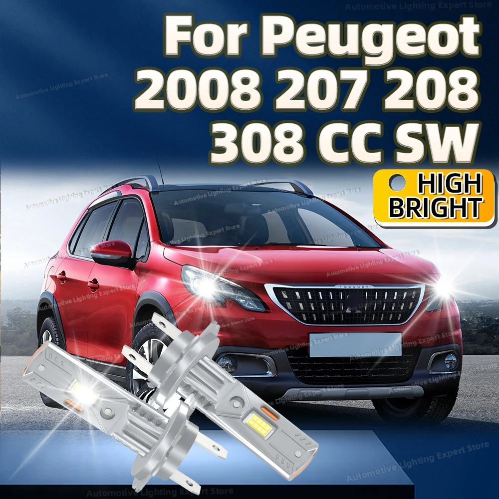 

2 шт. H7 светодиодные лампы для фар CANBUS 30000LM 6000K Автомобильная лампа 12 В Plug and Play для Peugeot 2008 207 208 308 CC SW