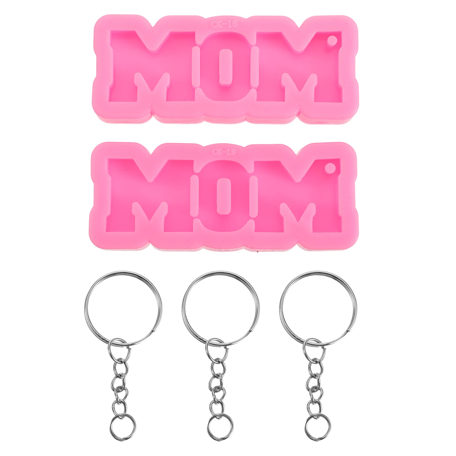 

2Pcs Pink DIY Keychain Pendant Silicone Mold for Mothers Day Crafts Epoxy Resin Jewelry Supplies Flexible Reusable