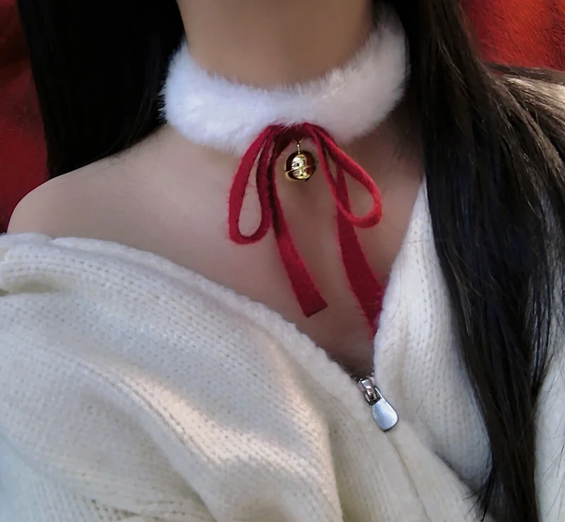 

Sensory party decoration - Role-playing plush collars - Christmas chokers - Necklace - Collar - Bell