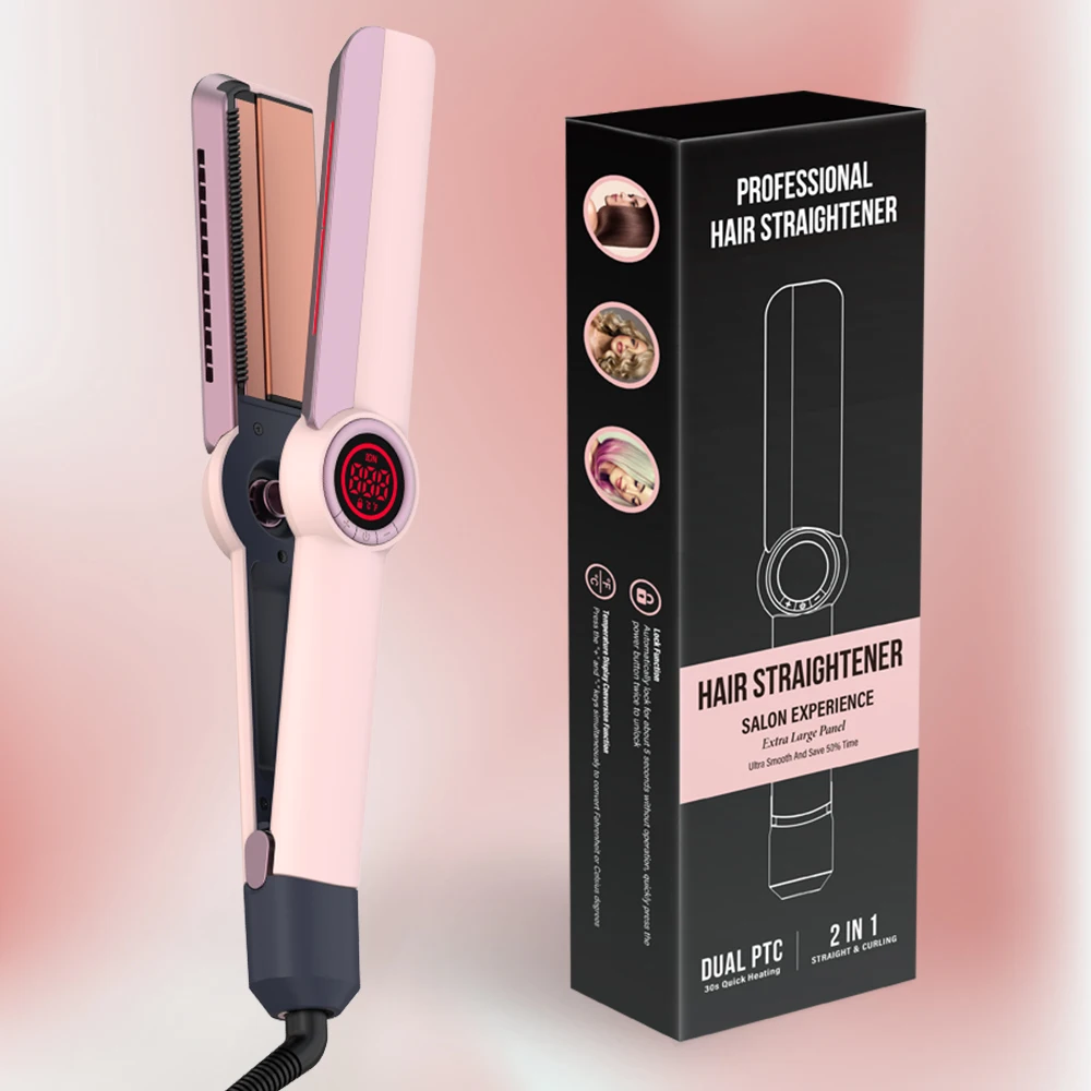 

Керамический выпрямитель для волос, утюжок, профессиональный выпрямитель для волос в салоне и щипцы для завивки волос, уход за волосами и инфракрасный порт с отрицательными ионами, подарки