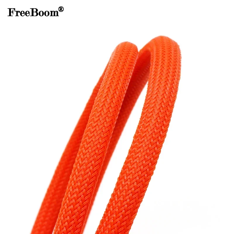 

1~50m Orange PET Braid Sleeve 2/4/6/8/10/12/14/16/20/25/30/35/40/50/60mm High Density Snake Skin Wrap Sheath For Electric Cables