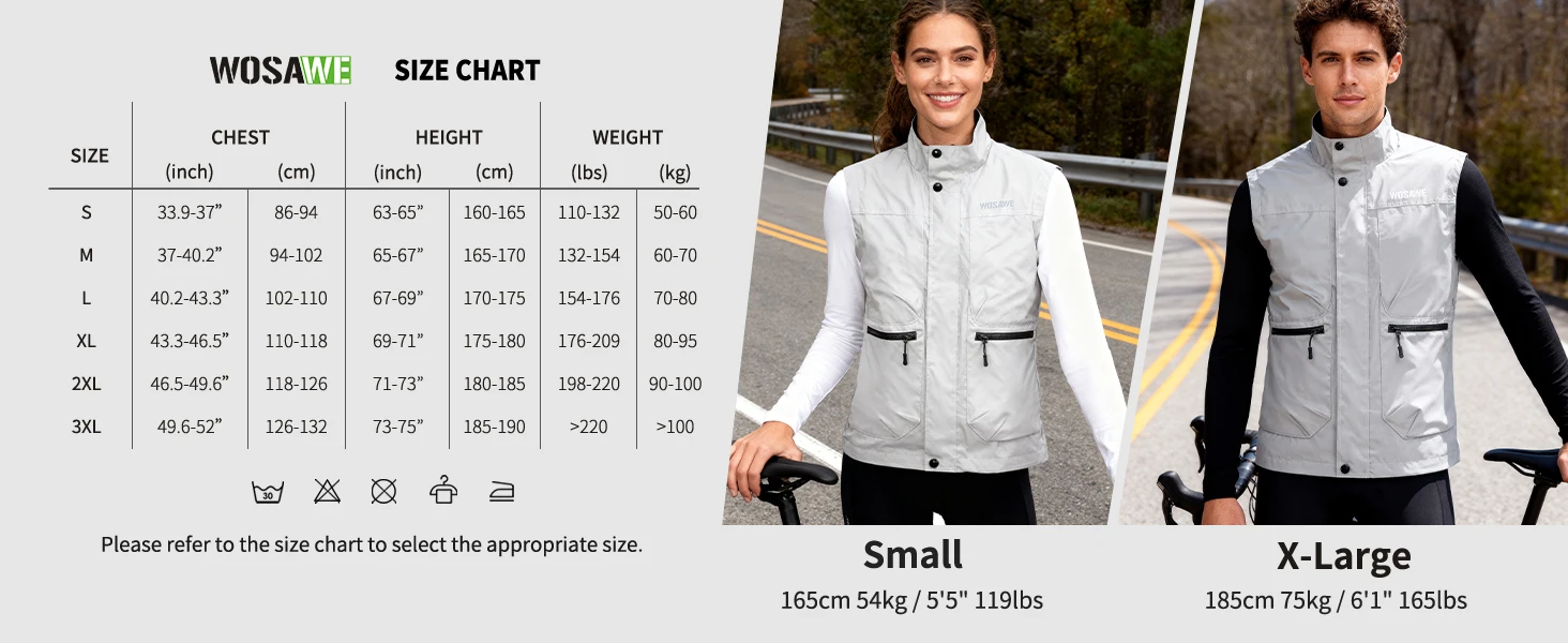 WOSAWE Hohe Sichtbarkeit Radfahren Weste Winddicht Mountainbike Jacke Ärmellose Gilet Herbst MTB Rennrad Weste ﻿ – Detail 16