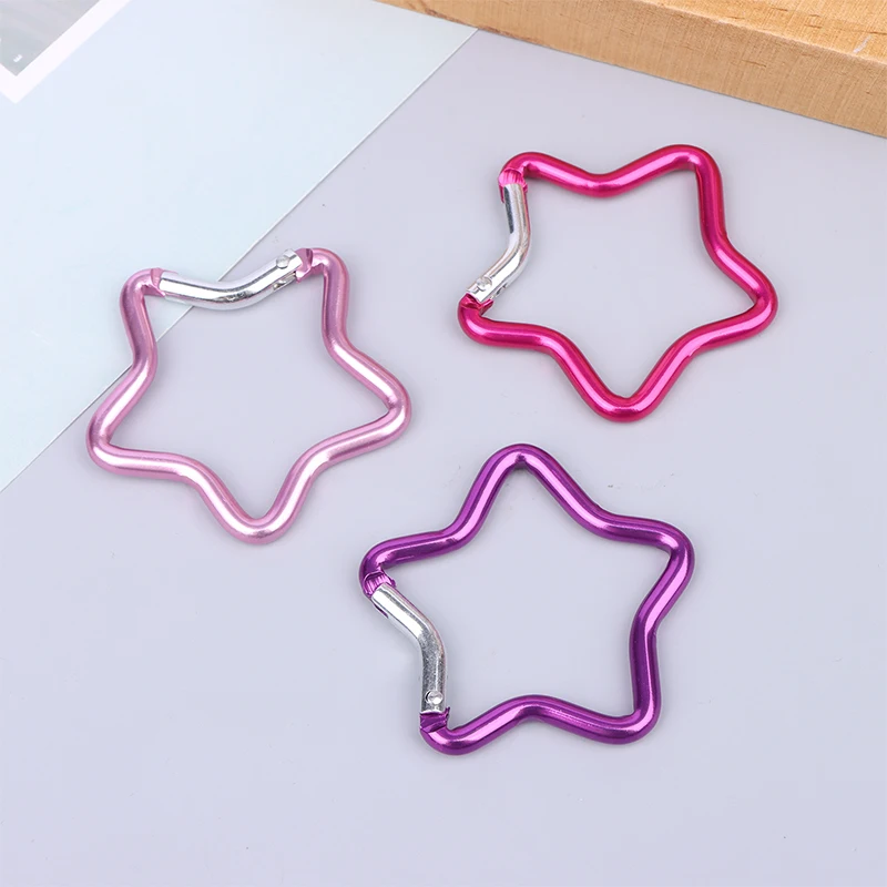 1PCS Outdoor Camping Keyring Hook Five-pointed Star Shaped Aluminum Carabiner Key Chain Clip Bottle Hanging Buckle